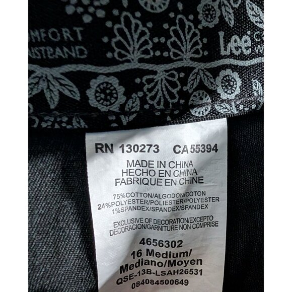 Lee Gray Dress Pants Just Below The Waist Stretch Womens Size 16 - Picture 8 of 9